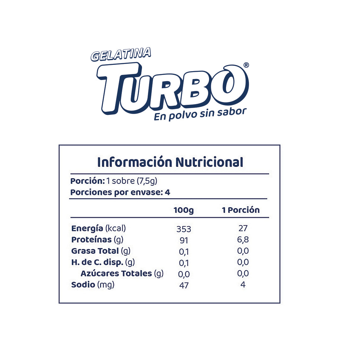 Gelatina Turbo Sin Sabor (3 cajas)