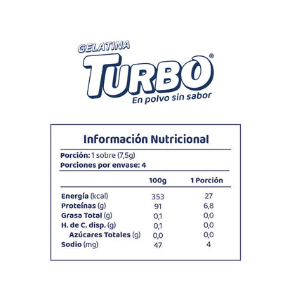 Gelatina Turbo Sin Sabor (3 cajas)