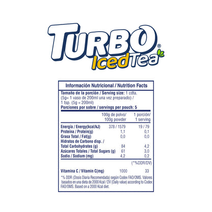 Turbo Iced Tea 1L (12 Sobres)