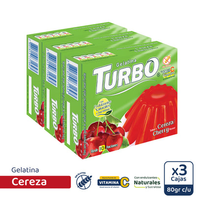 Gelatina Turbo Grande 80g (3 Cajas)