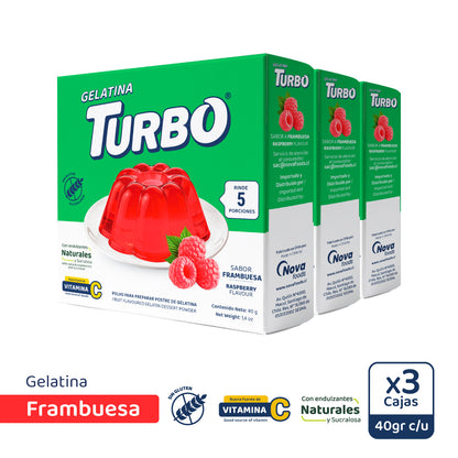 Gelatina Turbo Pequeña 40g (3 Cajas)