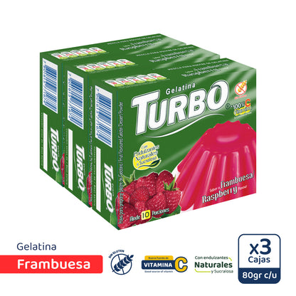 Gelatina Turbo Grande 80g (3 Cajas)