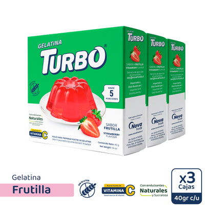 Gelatina Turbo Pequeña 40g (3 Cajas)