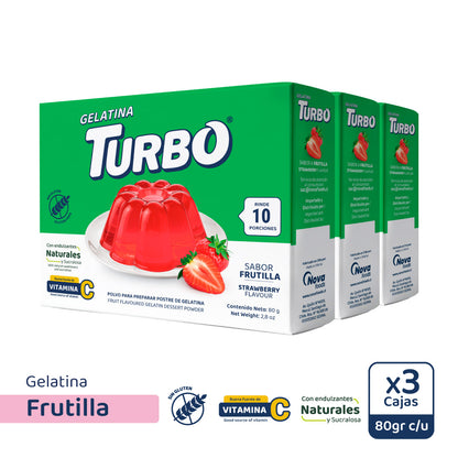 Gelatina Turbo Grande 80g (3 Cajas)