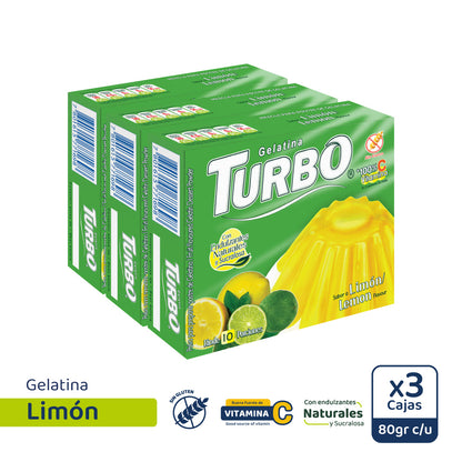 Gelatina Turbo Grande 80g (3 Cajas)
