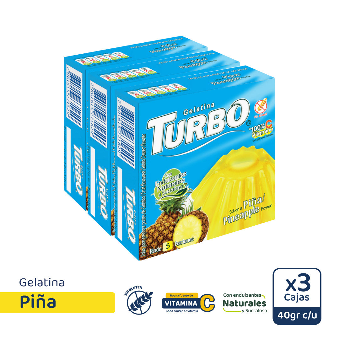 Gelatina Turbo Pequeña 40g (3 Cajas)